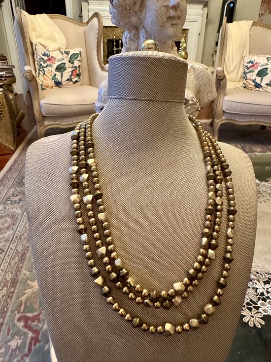 Chico's Jewelry - Chico’s Gold Multi-Strand Beaded Necklace 20” With 5” Extender